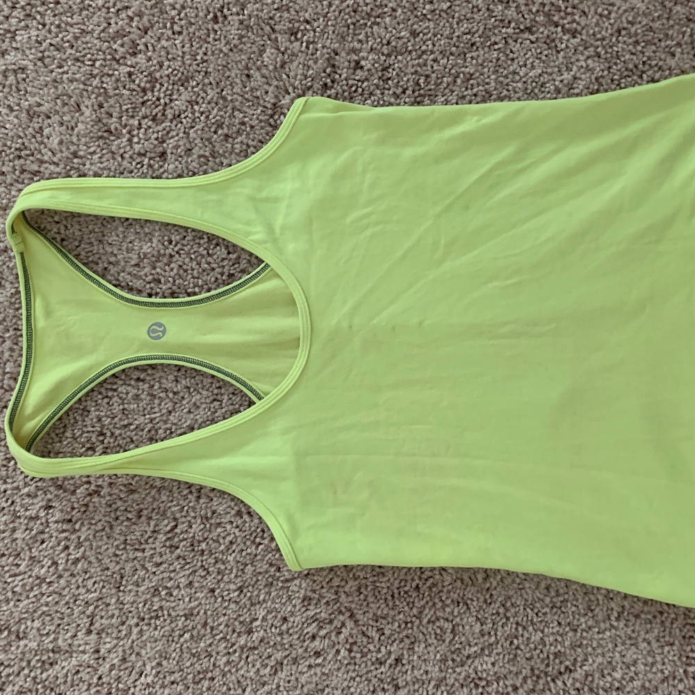 Lululemon Athletica Neon Yellow Tank Top